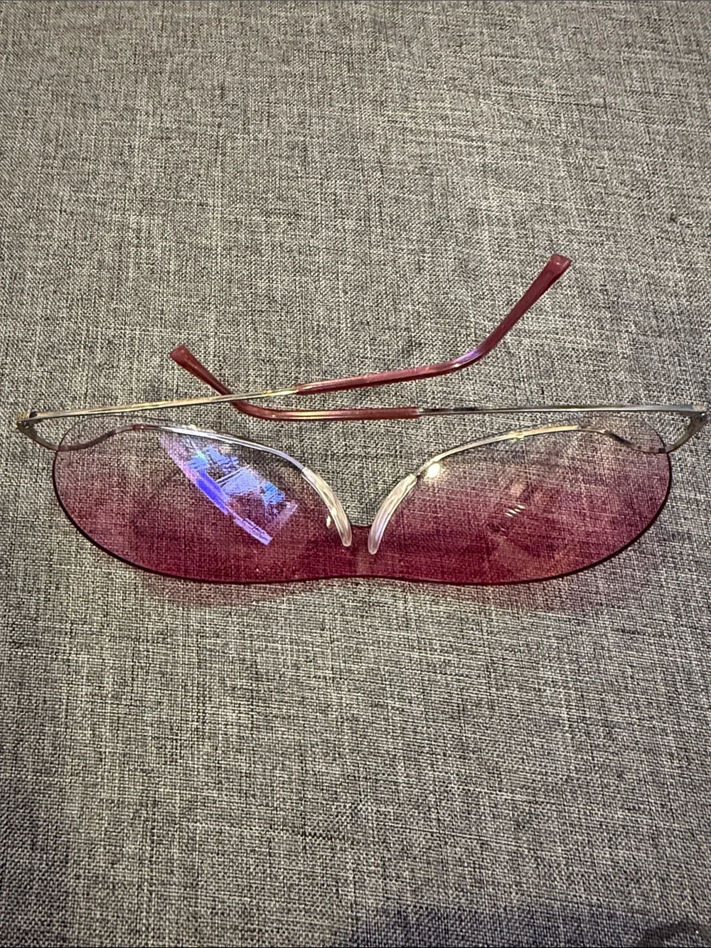 Vintage Rare Moschino Pink Shield Sunglasses with Black Case; Delicate